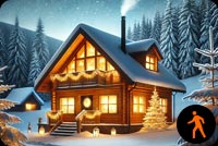 Cozy Winter Cabin Stationery, Backgrounds