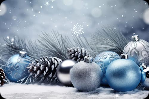 Icy Blue Elegance - Festive Email Stationery Stationery, Backgrounds