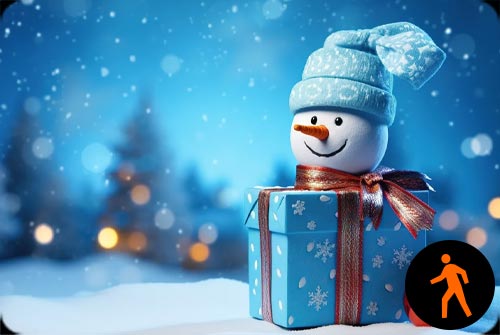 Animated: Snowman Gift Delight - Festive Email Stationery Stationery, Backgrounds